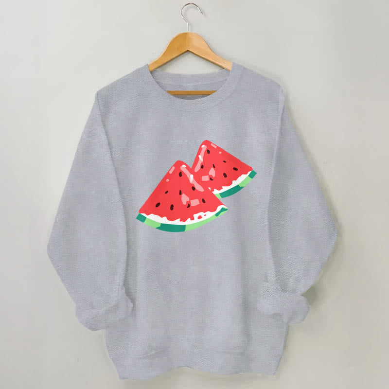 Plus Size Watermelon Sweatshirt - Grey - 3XL - image 1