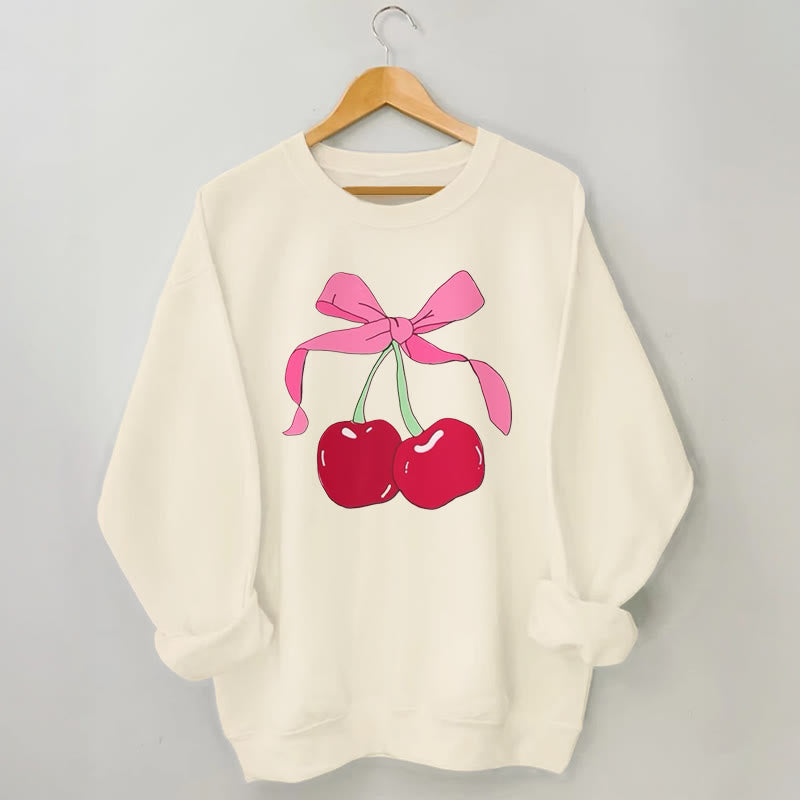 Plus Size Big Cherry Sweatshirt - Apricot - 3XL - image 0