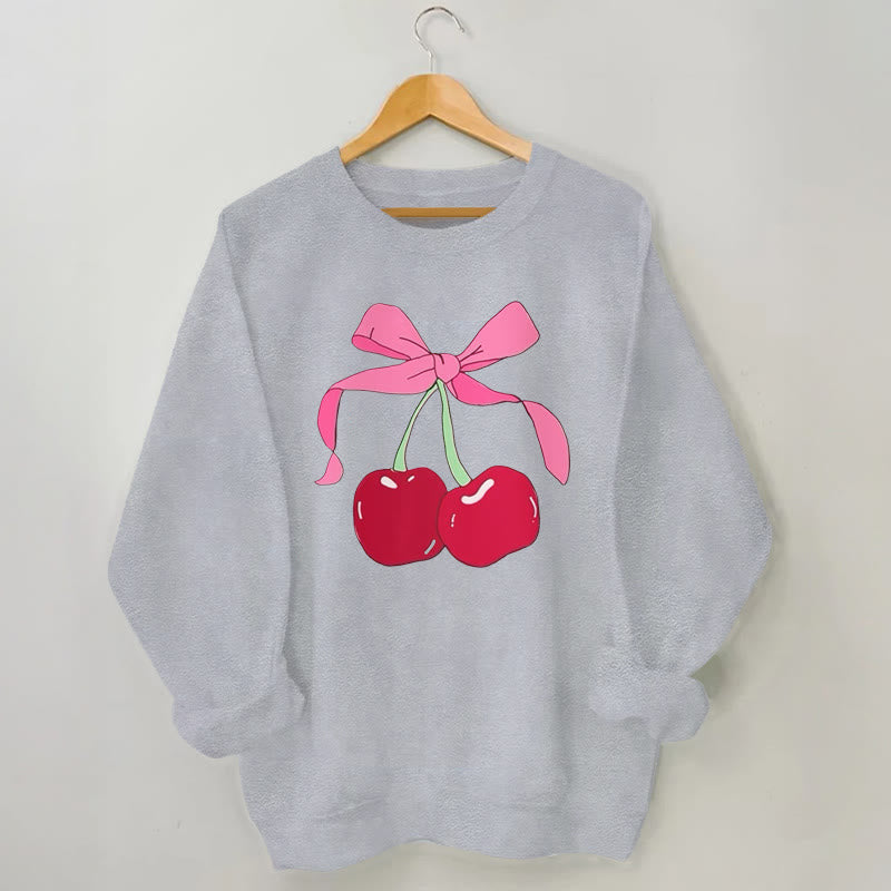 Plus Size Big Cherry Sweatshirt - Grey - 3XL - image 1