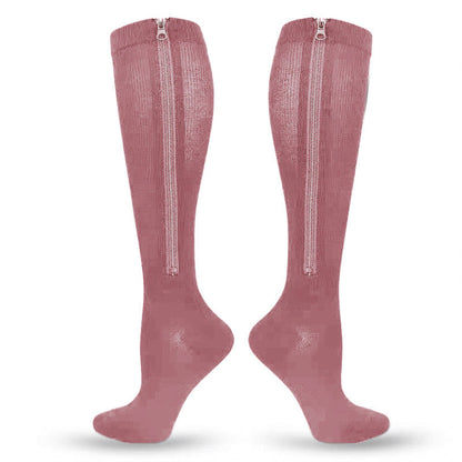 Plus Size Solid Color Zipper Compression Socks 2XL-7XL - image 3