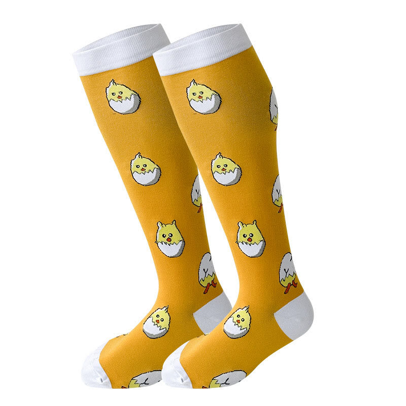 Plus Size Yellow Series Compression Socks 2XL-7XL(3 Pairs) - Chicken - 7XL - image 2
