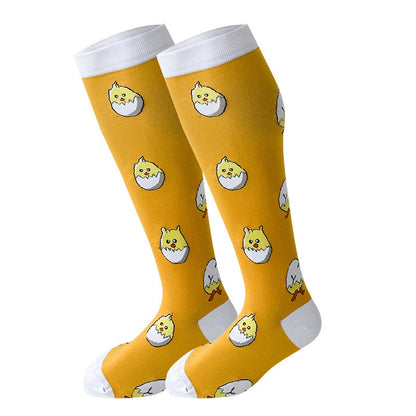 Plus Size Yellow Series Compression Socks 2XL-7XL(3 Pairs) - Chicken - 7XL - image 2