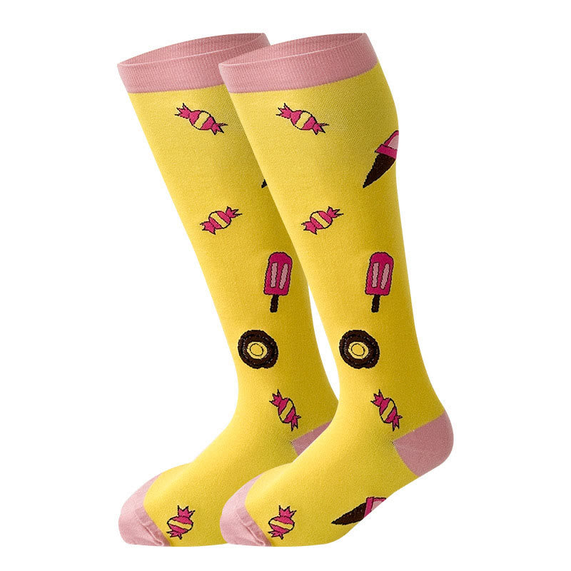 Plus Size Yellow Series Compression Socks 2XL-7XL(3 Pairs) - Candy - 7XL - image 4