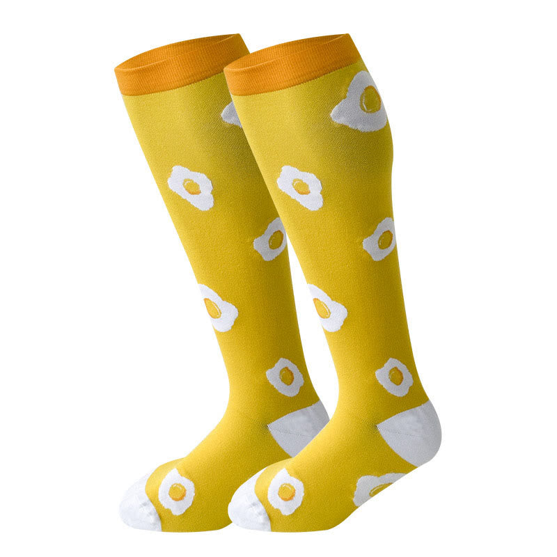 Plus Size Yellow Series Compression Socks 2XL-7XL(3 Pairs) - Fried Eggs - 7XL - image 3
