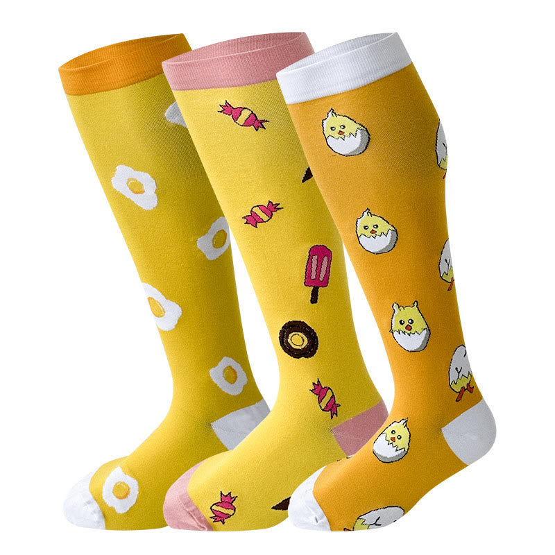 Plus Size Yellow Series Compression Socks 2XL-7XL(3 Pairs) - image 1