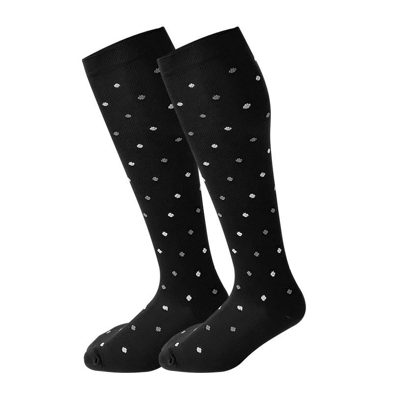 Plus Size Rhombus Compression Socks 2XL-7XL(3 Pairs) - Polka Dots - 7XL - image 3