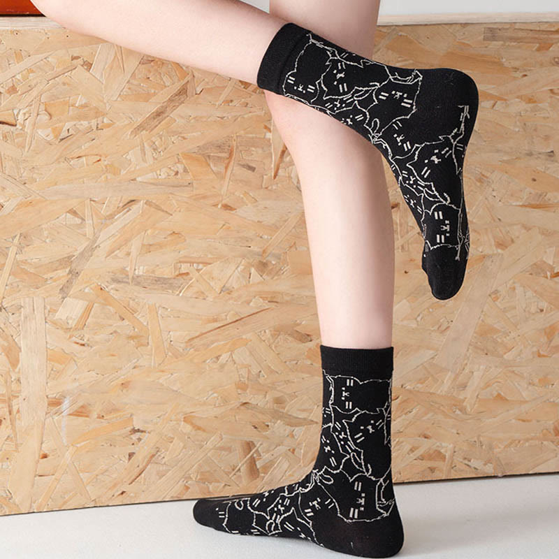 Line Cat Quarter Socks(5 Pairs) - image 3