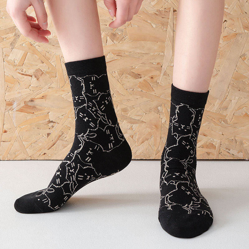 Line Cat Quarter Socks(5 Pairs) - image 2