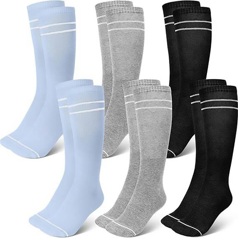 Soft Solid Color Compression Socks(6 Pairs) - Multicolor - S/M - image 0