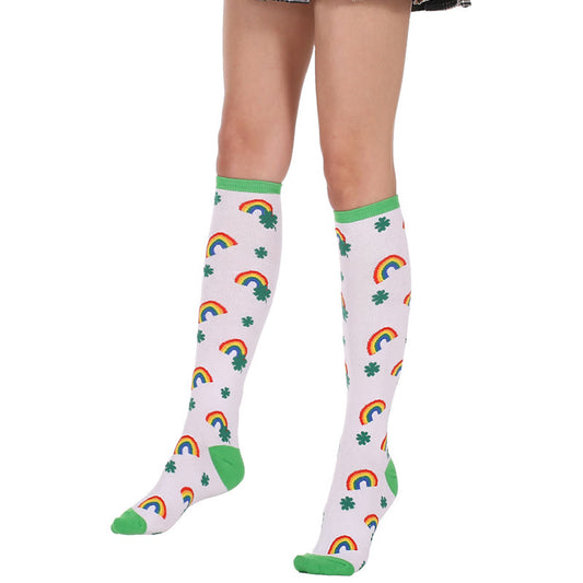 Rainbow Knee High Socks(3 Pairs) - White - EU36-40(US3-7) - image 0