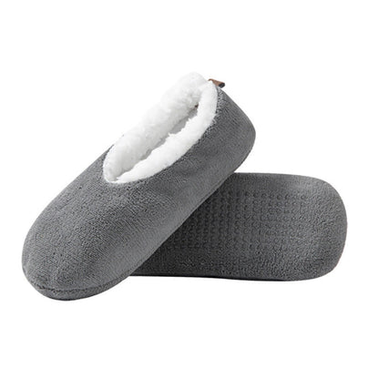 Plus Size Solid Color Non Slip Slipper Socks(3 Pairs) - Grey - EU38-40(US5-7) - image 5