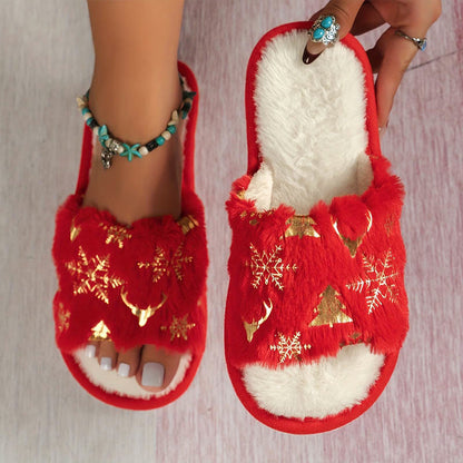 Plus Size Open Toe Slippers - Red - EU44-45(U10-11) - image 1