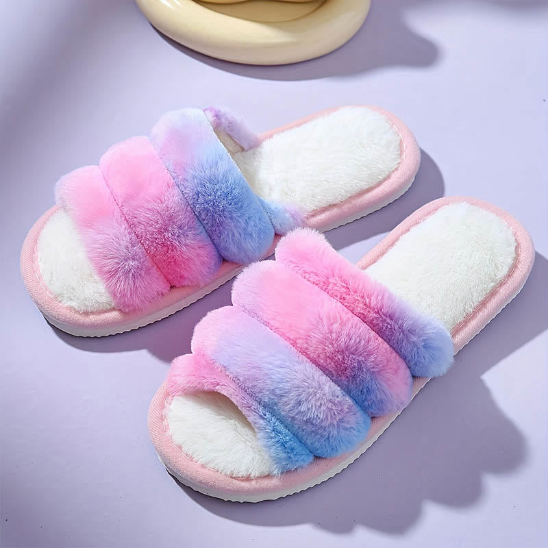 Plus Size Open Toe Tie Dye Slippers - Pink - EU40-41(U7-7.5) - image 3