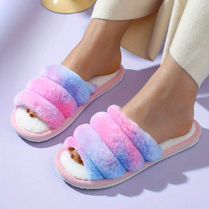 Plus Size Open Toe Tie Dye Slippers - image 0