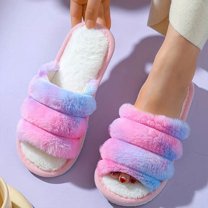 Plus Size Open Toe Tie Dye Slippers - image 1