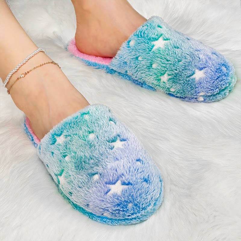 Plus Size Star Tie Dye Slippers - Blue - EU40-41(U7-7.5) - image 2