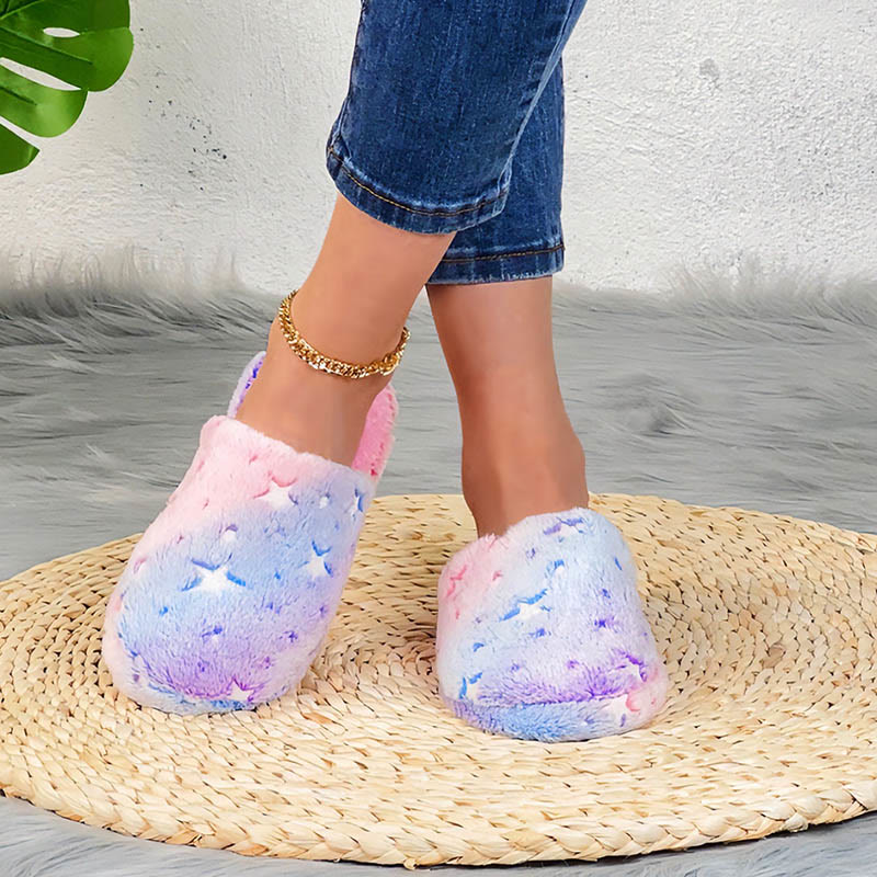 Plus Size Star Tie Dye Slippers - Light Purple - EU40-41(U7-7.5) - image 3