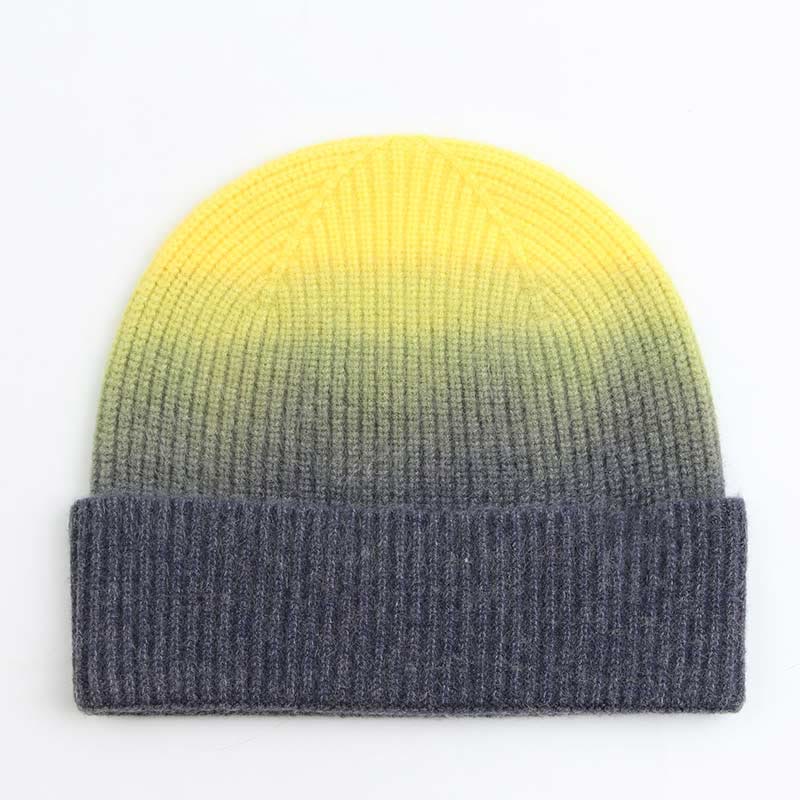 Gradient Color Gloves Beanie 2 In 1 Set - Yellow - One Size - image 7