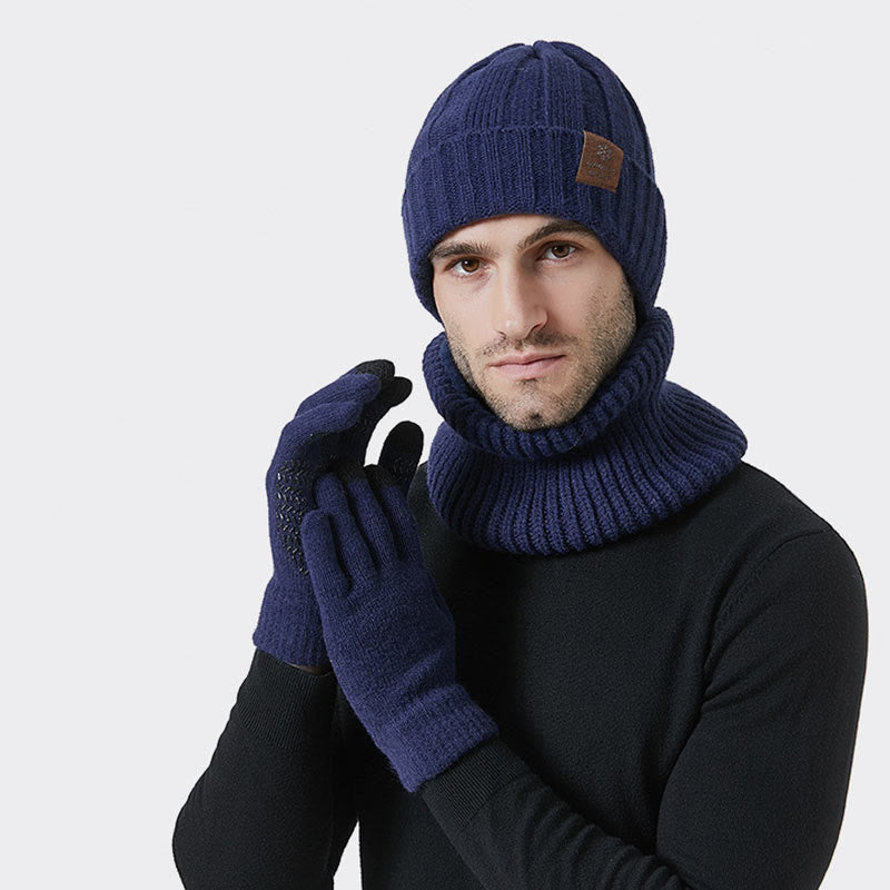 Fashionable Warm Gloves Beanie Scarf 3 In 1 Set - image 5