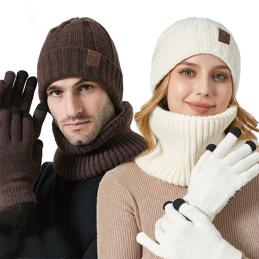 Fashionable Warm Gloves Beanie Scarf 3 In 1 Set - image 0