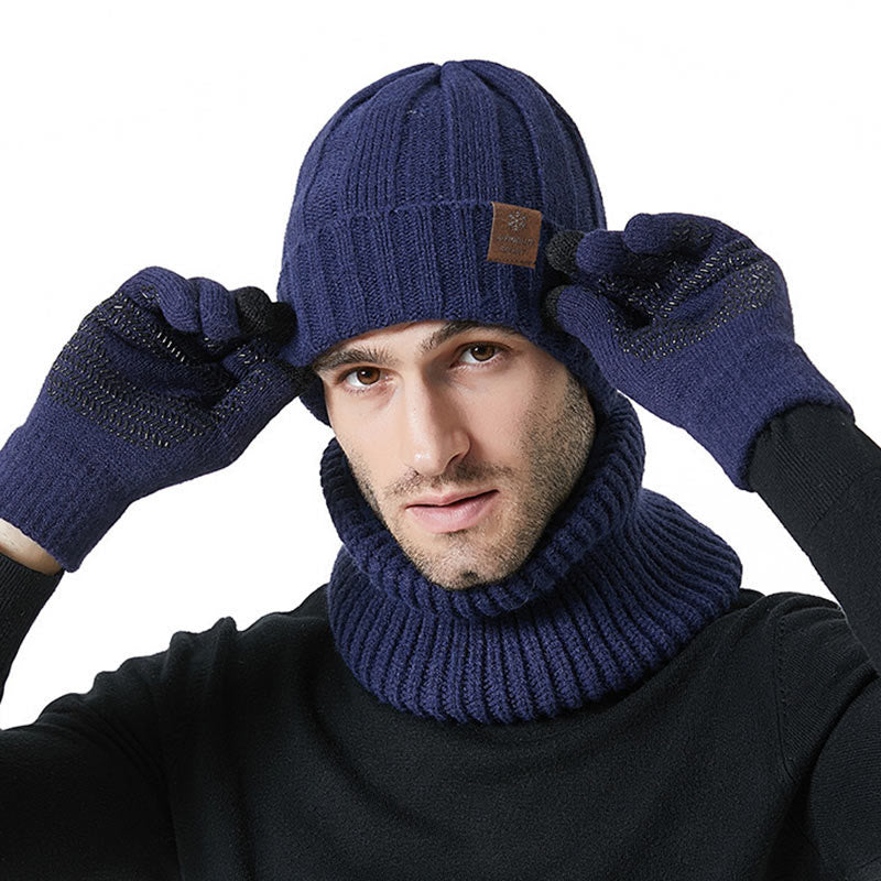 Fashionable Warm Gloves Beanie Scarf 3 In 1 Set - image 6
