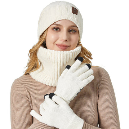 Fashionable Warm Gloves Beanie Scarf 3 In 1 Set - image 10