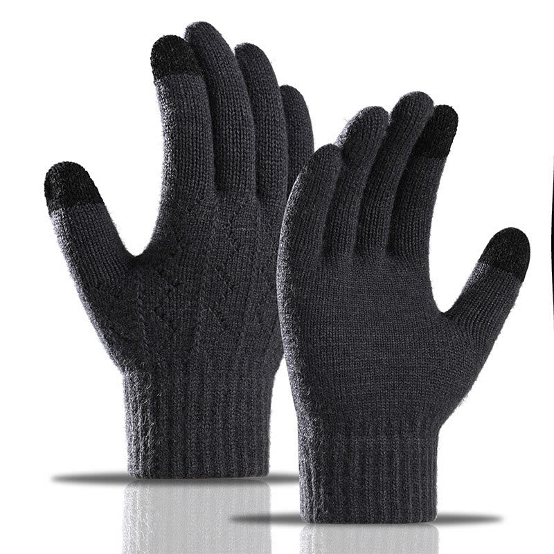 Jacquard Winter Warmth Gloves - Dark Grey - One Size - image 6