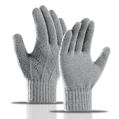 Jacquard Winter Warmth Gloves - Light Gray - One Size - image 0