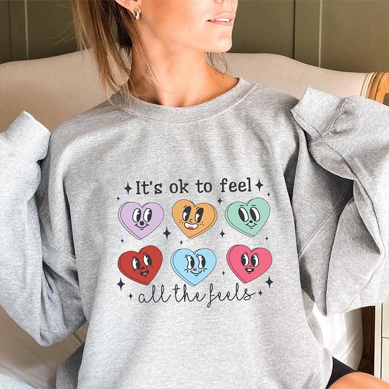 Plus Size Love Emoticon Sweatshirt - Grey - 3XL - image 1