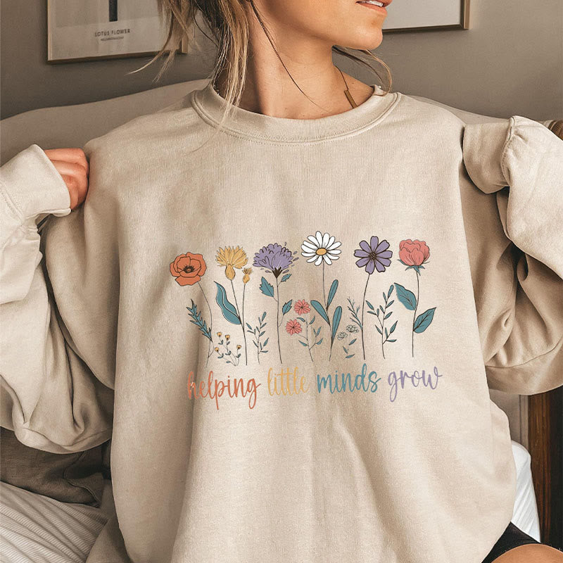 Plus Size Grow Flowers Sweatshirt - Khaki - 3XL - image 0