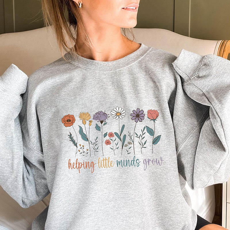 Plus Size Grow Flowers Sweatshirt - Grey - 3XL - image 1