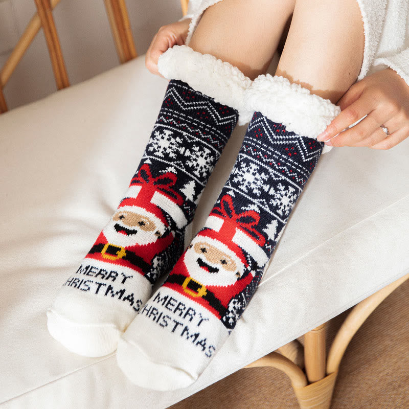 Plus Size Bell Elk Slipper Socks - Navy Blue - EU36-42(US3-8.5) - image 1