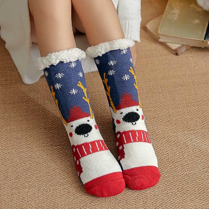 Plus Size Christmas Tree Gifts Slipper Socks - Dark Blue - EU36-42(US3-8.5) - image 2