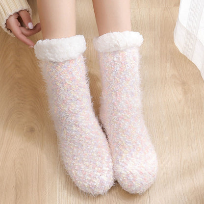 Plus Size Warm Thick Slipper Socks - White - EU36-42(US3-8.5) - image 6