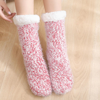 Plus Size Warm Thick Slipper Socks - Red - EU36-42(US3-8.5) - image 7