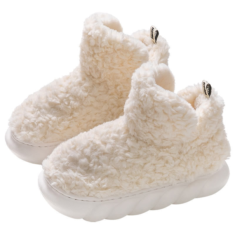 Plus Size Thick Sole Warm Slippers - White - EU40-41(US7-7.5) - image 2