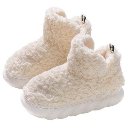 Plus Size Thick Sole Warm Slippers - White - EU40-41(US7-7.5) - image 2
