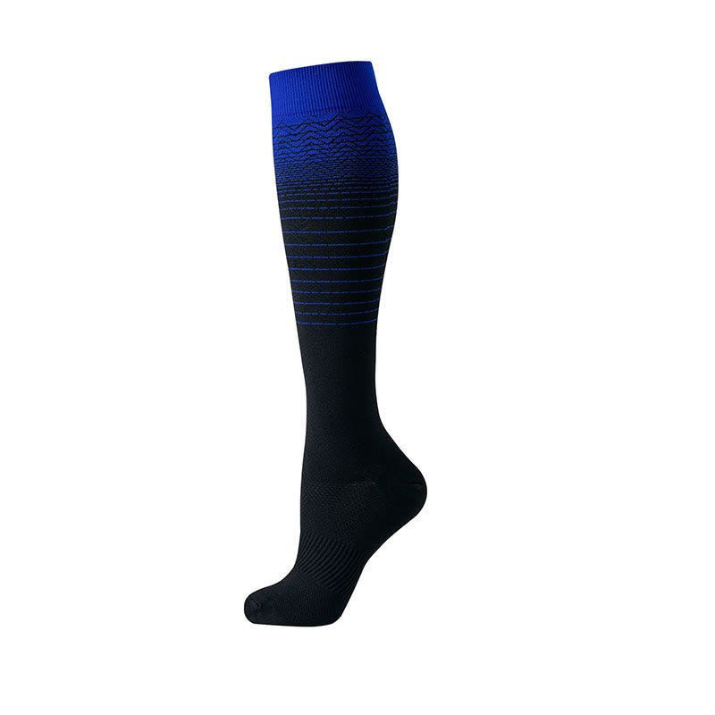 Gradient Stripes Compression Socks(6 Pairs) - Fluorescent Green - S/M - image 6
