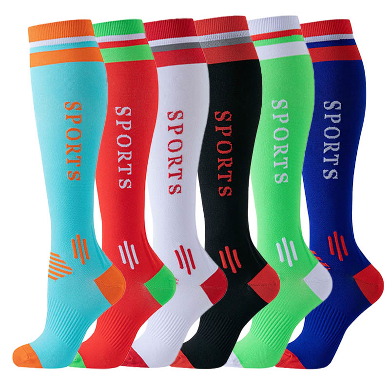Color Matching Sport Compression Socks(6 Pairs) - Multicolor - S/M - image 0