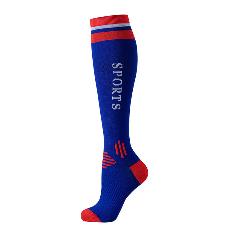 Color Matching Sport Compression Socks(6 Pairs) - Dark Blue - S/M - image 6