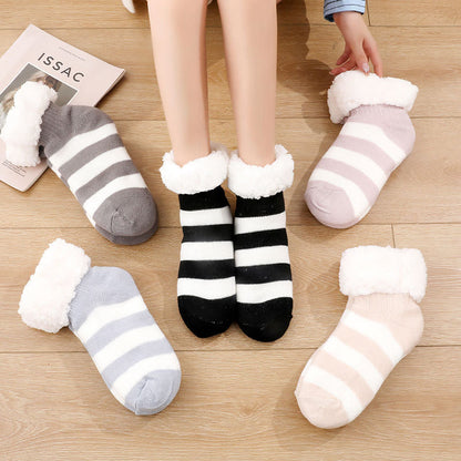 Plus Size Wide Stripes Slipper Socks - image 0