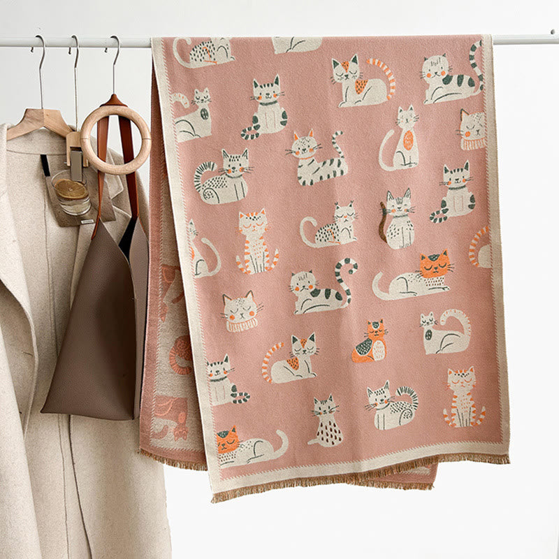 Soft Large Cat Scarf - Pink - One Size - image 5