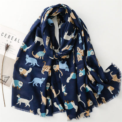 Warm Stole Blanket Scarf - Blue - One Size - image 0