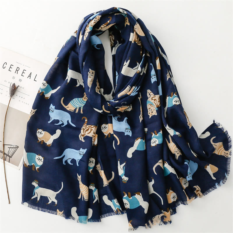 Warm Stole Blanket Scarf - Blue - One Size - image 0