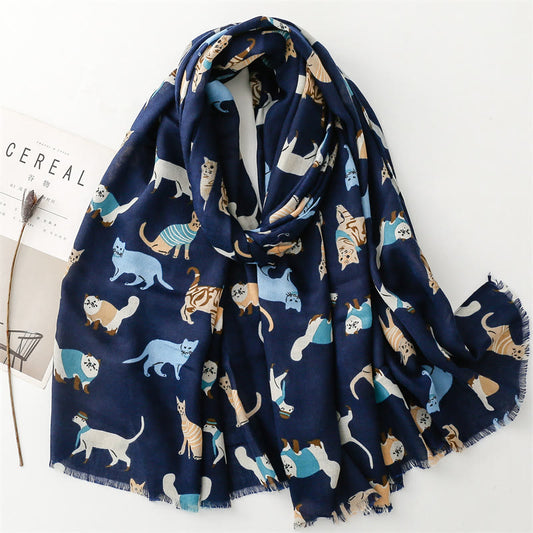 Warm Stole Blanket Scarf - Blue - One Size - image 0