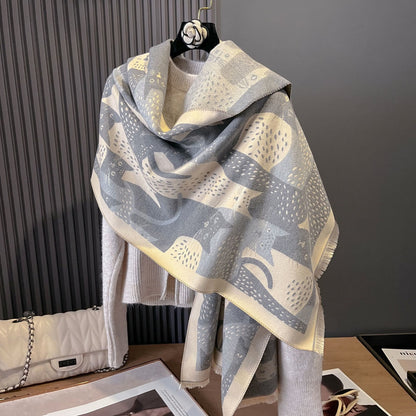 Sweet Cat Jacquard Blanket Scarf - image 6
