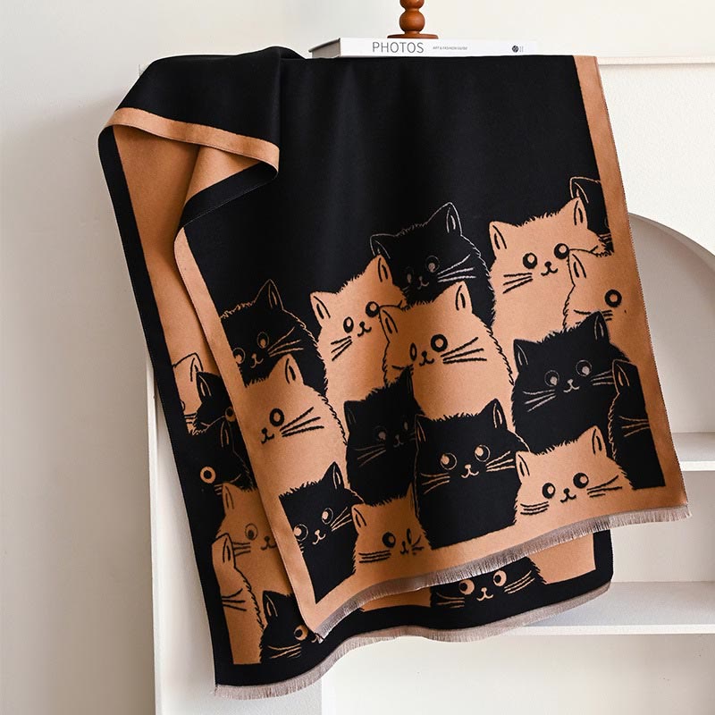 Warm Lovely Winter Blanket Scarf - Coffee - One Size - image 16
