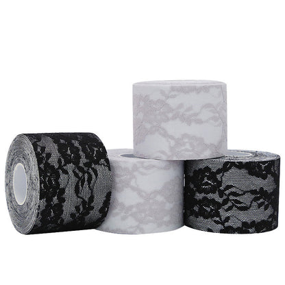 Disposable Invisible Lifting Lace Nipple Tape(2 Rolls) - Black+Purple - image 0