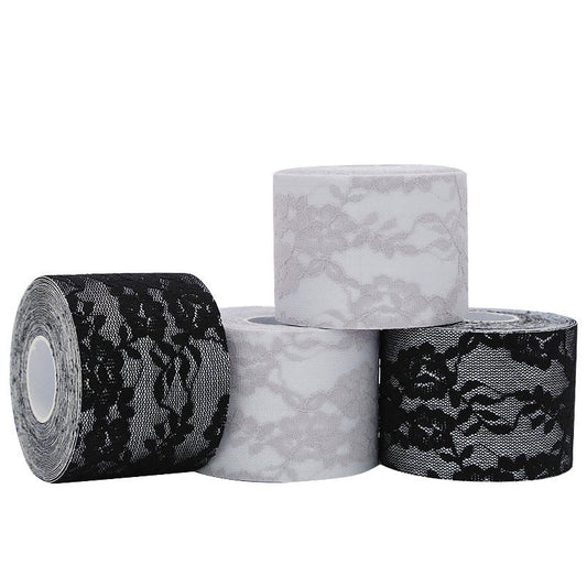 Disposable Invisible Lifting Lace Nipple Tape(2 Rolls) - Black+Purple - image 0