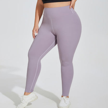 Plus Size High-Waisted Active Shaping Leggings - Purple - 4XL - image 0